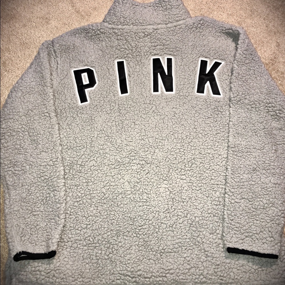 VS Pink Limited Edition Sherpa Quarter Zip Sz L